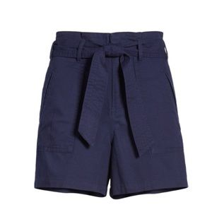 Belted Twill Shorts